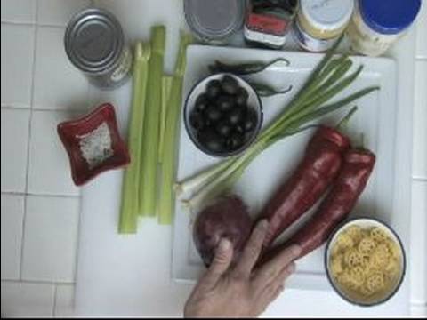 Makarna Salatası Yapmak İçin Nasıl Ve Kuskus Mercimek Salatası : Makarna Salatası İçin Malzemeler 