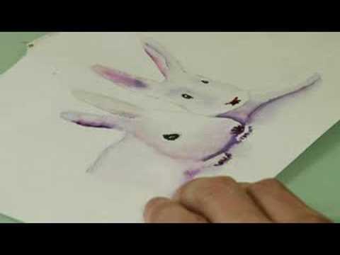 Suluboya Resim: Beyaz Tavşan : Ovma & Kurutma Suluboya Resim Resim 1