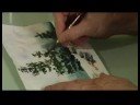 Nasıl Snowscape Suluboya Bir Resim Boyamak İçin Bir Snowscape Ön Planda Ağaçlar Resim 