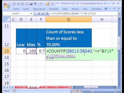 Excel Sihir Numarası #127: Max % 70'den Az Saymak