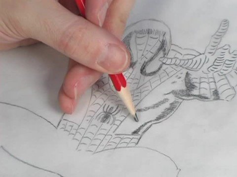 Nasıl Bir Süper Kahraman Çizmek İçin : Örümcek Adam Çizmek İçin Nasıl: Gölgelendirme Resim 1