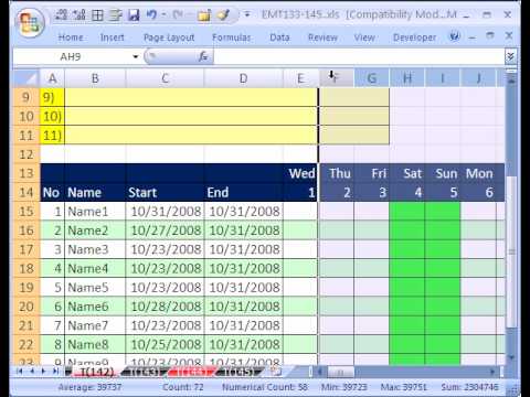 Excel Mt142 P2: Sayma Tarihler İçin Dizi Formülü