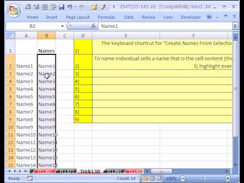 Excel Sihir Numarası #138: Adlar Hücre Adı Eğer Hücre
