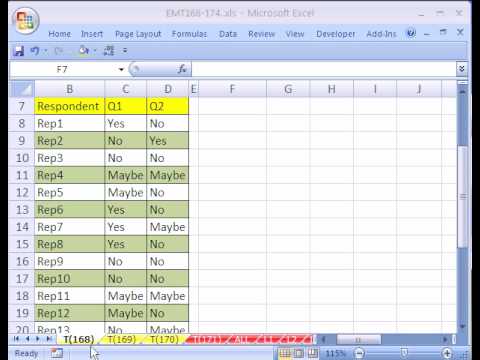 Excel Sihir Numarası #168: Çapraz Çizelgeleme Bir Anket İçin Resim 1