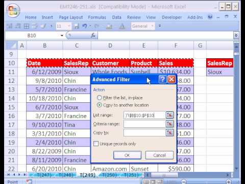 Excel Büyü Hüner #249: Veri Ayıklamak İçin Yeni Gelişmiş Filtre Kullanarak Çalışma Kitabı