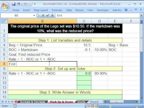 Excel Busn Matematik 32: İşaretleme Ve Etiketleme Matematik Problemleri Resim 1