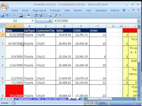 Highline Excel Sınıf 16: Sıralama, 10 Örnekleri Sıralama Resim 1