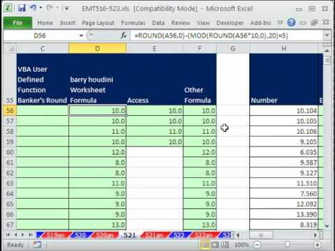 Excel Sihir Numarası 521: Bankacılar (Yarı-Yol-Hatta) Aritmetik Yuvarlama Vs Yuvarlama Resim 1