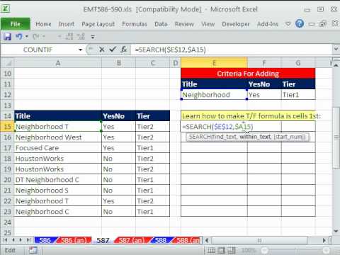Excel Büyü Hüner 587: Koşullu Biçimlendirme 3 Arama Metin İçeren Ölçütü İçin De Dahil Olmak Üzere Ölçüt