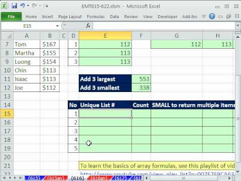 Excel Sihir Numarası 616: Büyük Ve Küçük İşlevleri (8 Örnekler)
