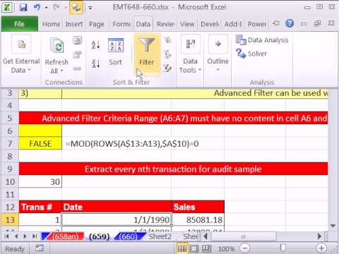 Excel Sihir Numarası 659: Örnek Veri Ayıklamak İçin Formül Ölçütleri Kullanarak Gelişmiş Filtre