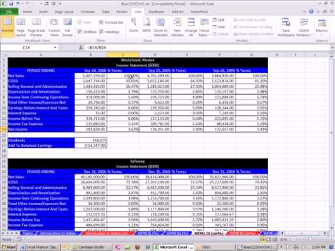 Excel Finans Sınıfını 15: Ortak Mali Tablolar Boyutlu. Resim 1