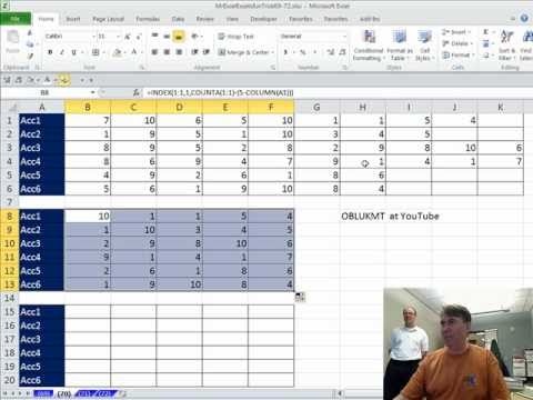 Bay Excel Ve Excelisfun Hile 70: Arama Ve Geri Son 5 Listedeki Sayıların Bir