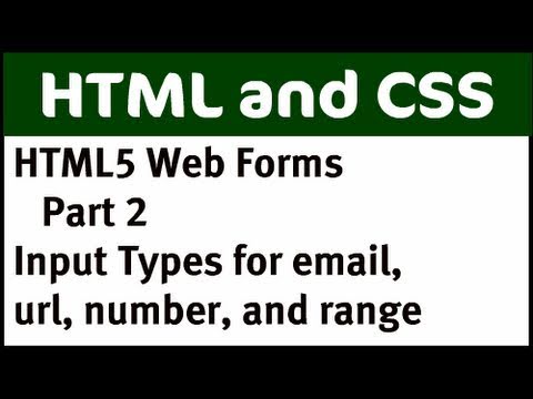 Html Web Formları Bölüm 2: Html5 Giriş Türleri İçin E-Posta, Url, Sayısı Ve Aralığı