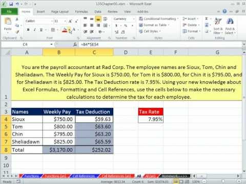 Excel 2010 İş Matematik 09: Formül Girişi, Formüller Ve Üslup Sayı Biçimlendirmesini Özetlemek Resim 1