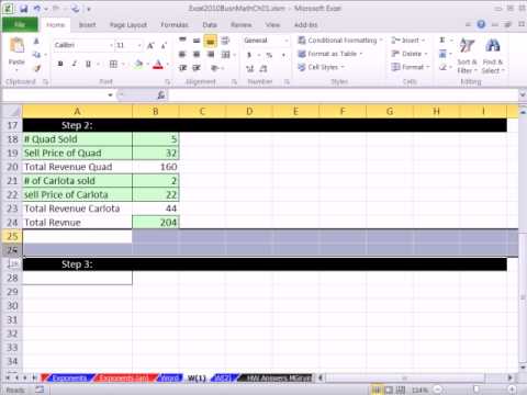 Excel 2010 İş Matematik 15: Word / Excel--3 Adım Yöntem Uygulama Matematik Problemleri Resim 1