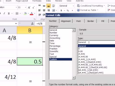 Excel 2010 İş Matematik 19,5: Nasıl Değil Azalır Kesir Görüntülemek İçin