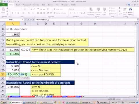Excel 2010 İş Matematik 26,5: Yuvarlama Yüzdeleri Resim 1