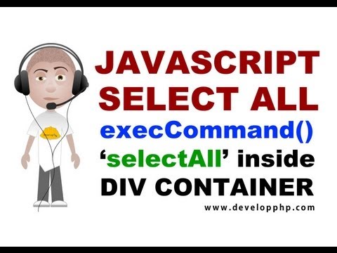 Div Seçin Tüm Metin Javascript Programlama Eğitimi Execcommand Selectall