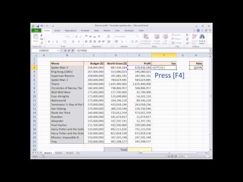 Hızlı İpucu #2 - Bir Formüle - Bilge Baykuş Dolar İşaretleri Koymak İçin En Hızlı Yol Excel