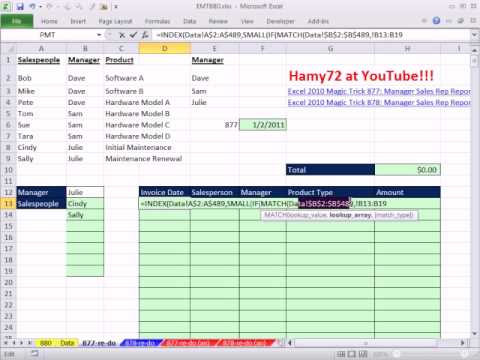 Excel 2010 Magic Trick 880: Birden Çok Veya Ölçüt Kullanarak Kaçıncı İşlevi Veri Formülü Ayıklamak İçin Resim 1
