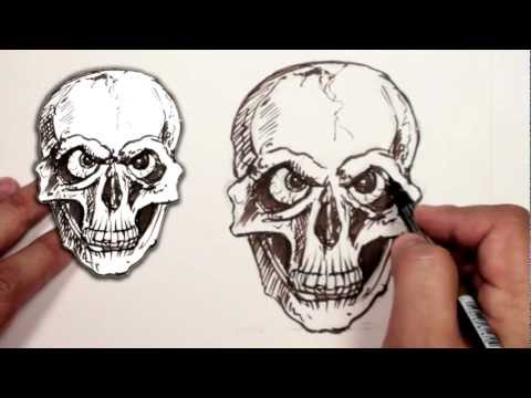 Bir Kafatası - Çizmek İçin Nasıl Kötü Kafatası Çizim