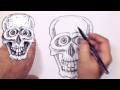 Nasıl Bir Çizgi Film Kafatası - Kafatası Çizim Ders Beraberlik İçin Resim 3