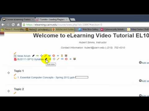Moodle 2.3 Ders Kaynakları Yüklemek İçin Sürükle Ve Bırak Kullanarak / E-Öğrenme