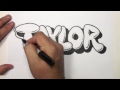 Nasıl Bubble Harfler - Taylor Grafiti Adı Sanatta Beraberlik İçin Resim 4