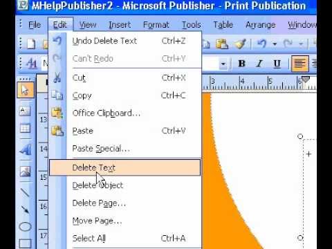 Bağlantılı Metin Kutularındaki Metin Microsoft Office Publisher 2003 Silin