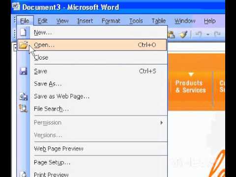 Html'e Filtre Tarafından Microsoft Office Word 2003 Azaltmak Web Sayfası Boyutu