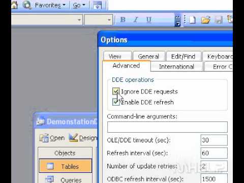 Microsoft Office Access 2003 Ayarla Ole Veya Dde Tercihlerini Resim 1
