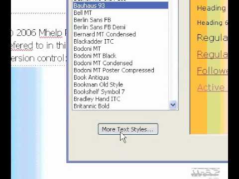Microsoft Office Frontpage 2003 Bir Temada Kullanılan Stilleri Değiştirme