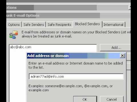 Microsoft Office Outlook 2003 Bir Adı Engellenen Gönderenler Listesine Ekle