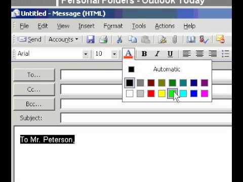 Microsoft Office Outlook 2003 Metin Rengini Değiştirme Resim 1