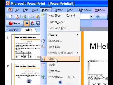 Microsoft Office Powerpoint 2003 Bağlantı Excel Grafiği Katıştırma Veya Resim 1