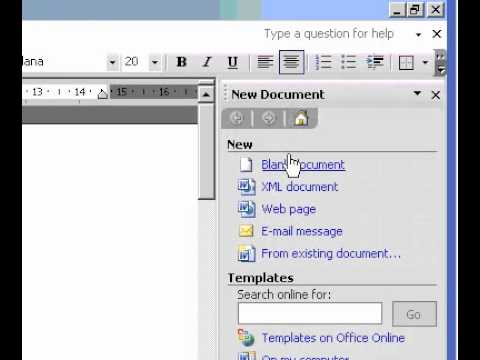 Microsoft Office Word 2003 Boş Bir Web Sayfası Oluşturmak