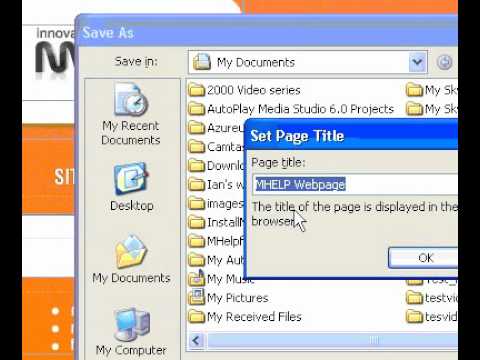 Microsoft Office Word 2003 Eklentisi Bir Web Sayfasına Başlık
