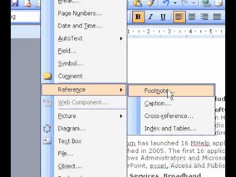 Microsoft Office Word 2003 Sonnotların Veya Dipnotların Numara Biçimini Değiştirme