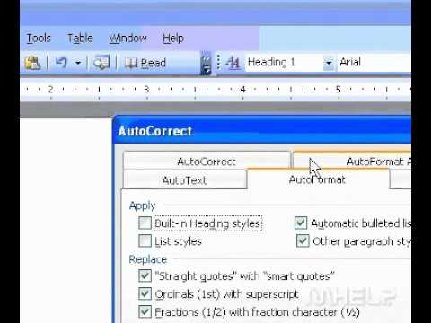 Microsoft Word'ü Office 2003 Etkinleştirme Otomatik Stil Tanımını Açma Veya Kapatma