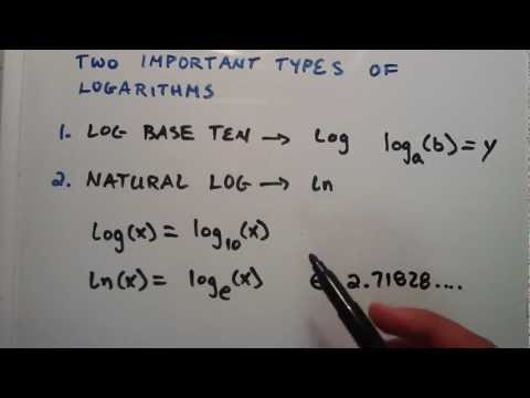 İki Önemli Türleri, Logaritma (Logaritma Tabanı E Ve Günlük Base 10) Nedir: Logaritma, Ders 3