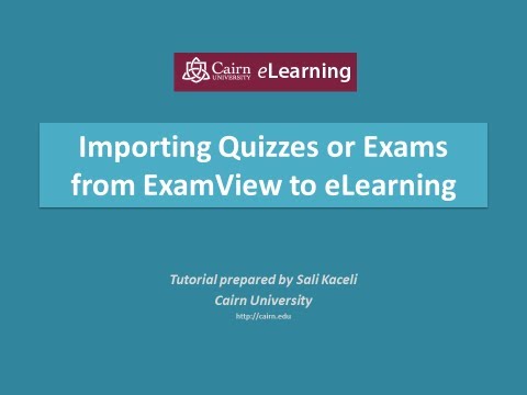 Oluşturma Ve Sınavlar Veya Sınavlarına Examview E-Öğrenim İçin İçe Aktarma / Moodle 2.3
