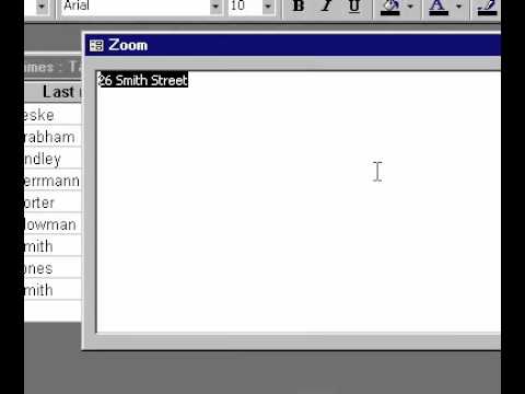 Microsoft Office Access 2000 Yakınlaştırma Bir Hücreye Resim 1