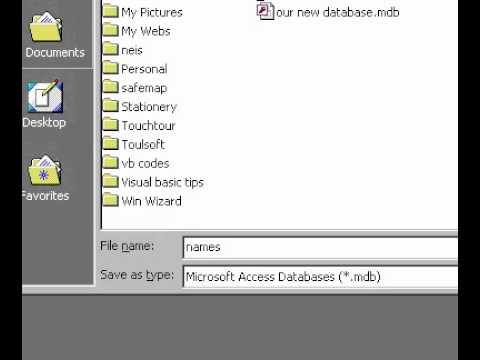 Microsoft Office Access 2000 Yeni Veritabanı Oluştur