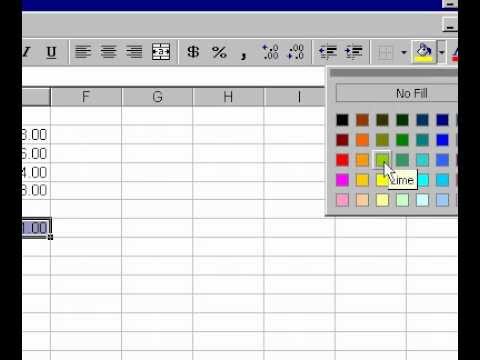 Microsoft Office Excel 2000 Hücre Boyama