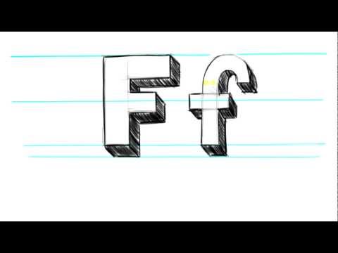 Nasıl 3D Harf F - F Büyük Harf Ve Küçük Harf F 90 Saniye İçinde Beraberlik İçin