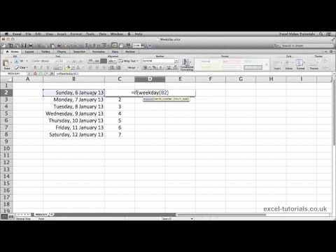 Microsoft Excel Eğitimi: Hafta İçi İşlevi