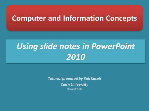 Powerpoint 2010 Yılında Bir Sunudaki Slayt Notları Kullanarak