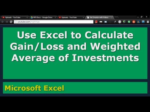 Kazanç/kayıp Ve Hisse Senedi Yatırımları Ağırlıklı Ortalamasını Hesaplamak İçin Excel'i Kullanma