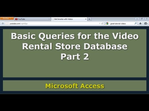 Temel Sorgular İçin Access Veritabanı Video Kiralama Mağazası - Bölüm 2
